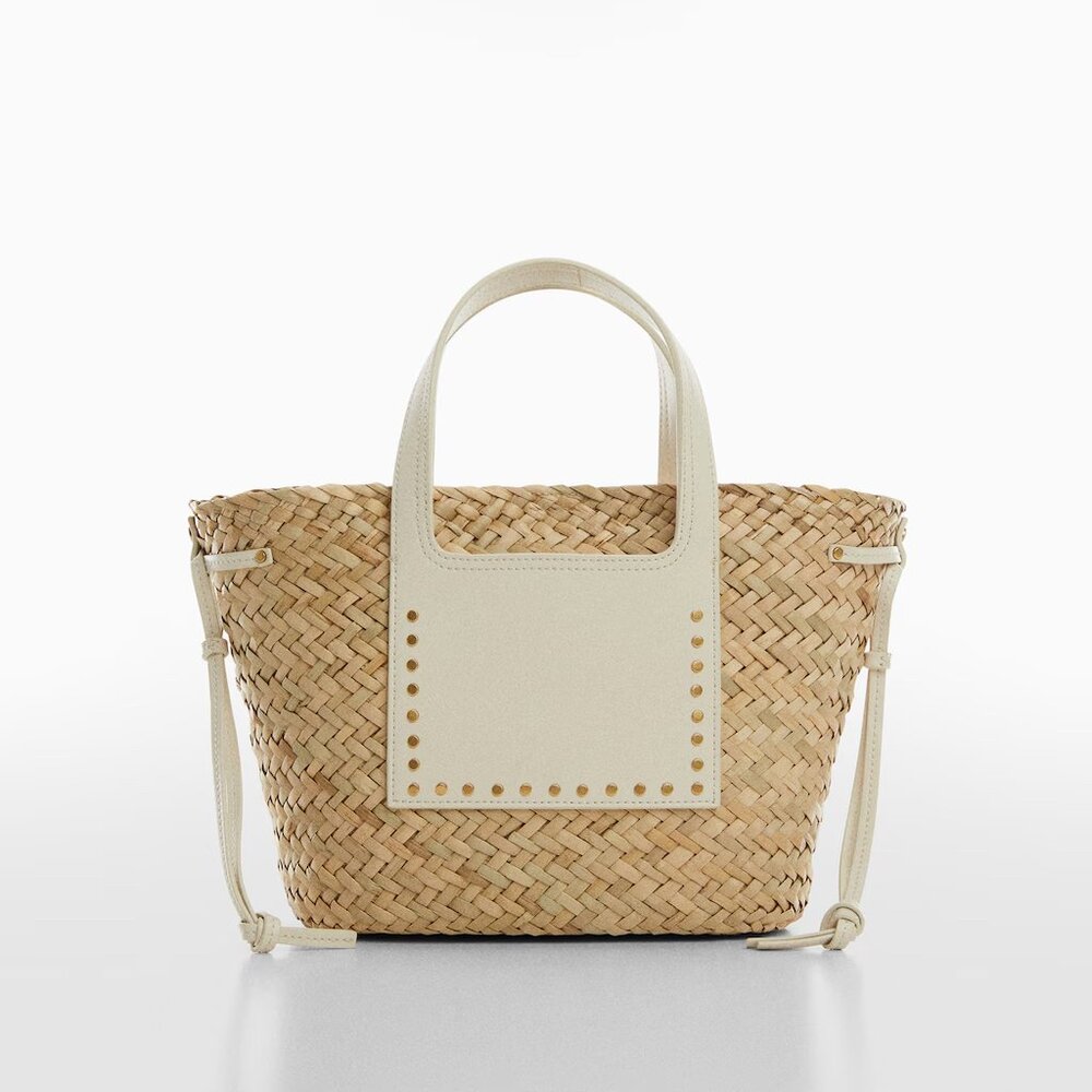 Mango Women's Studs Detail Basket Bag